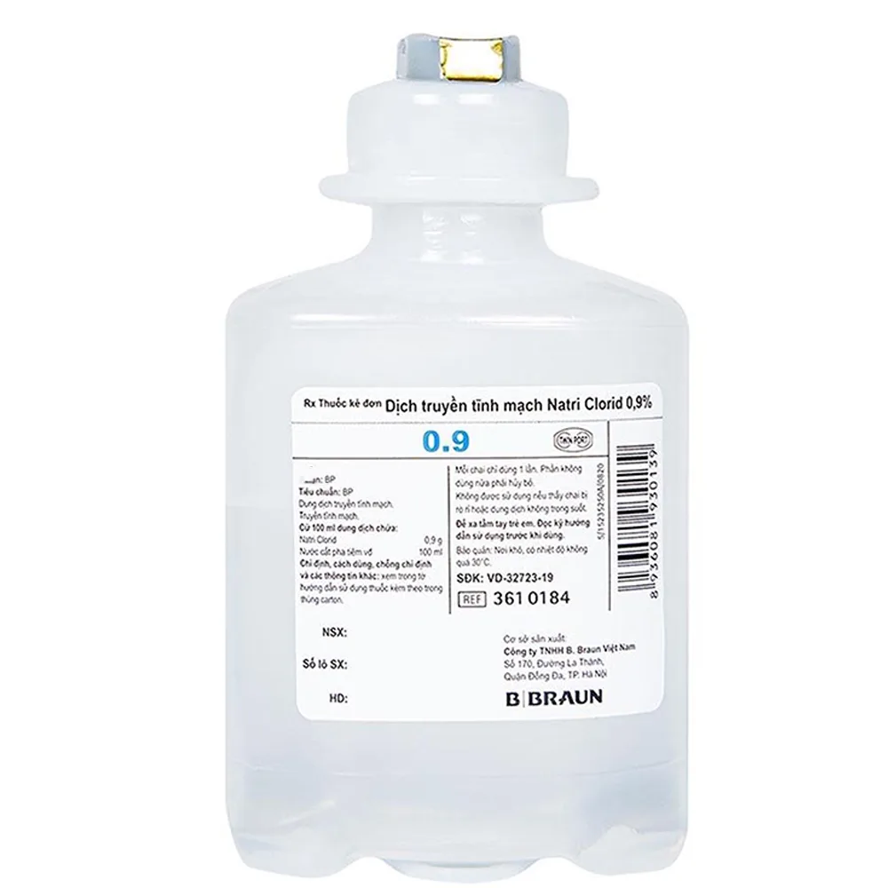 Hình ảnh Dịch truyền tĩnh mạch Natri Clorid 0.9% B.Braun bổ sung natri clorid và nước trong trường hợp mất nước (250ml)