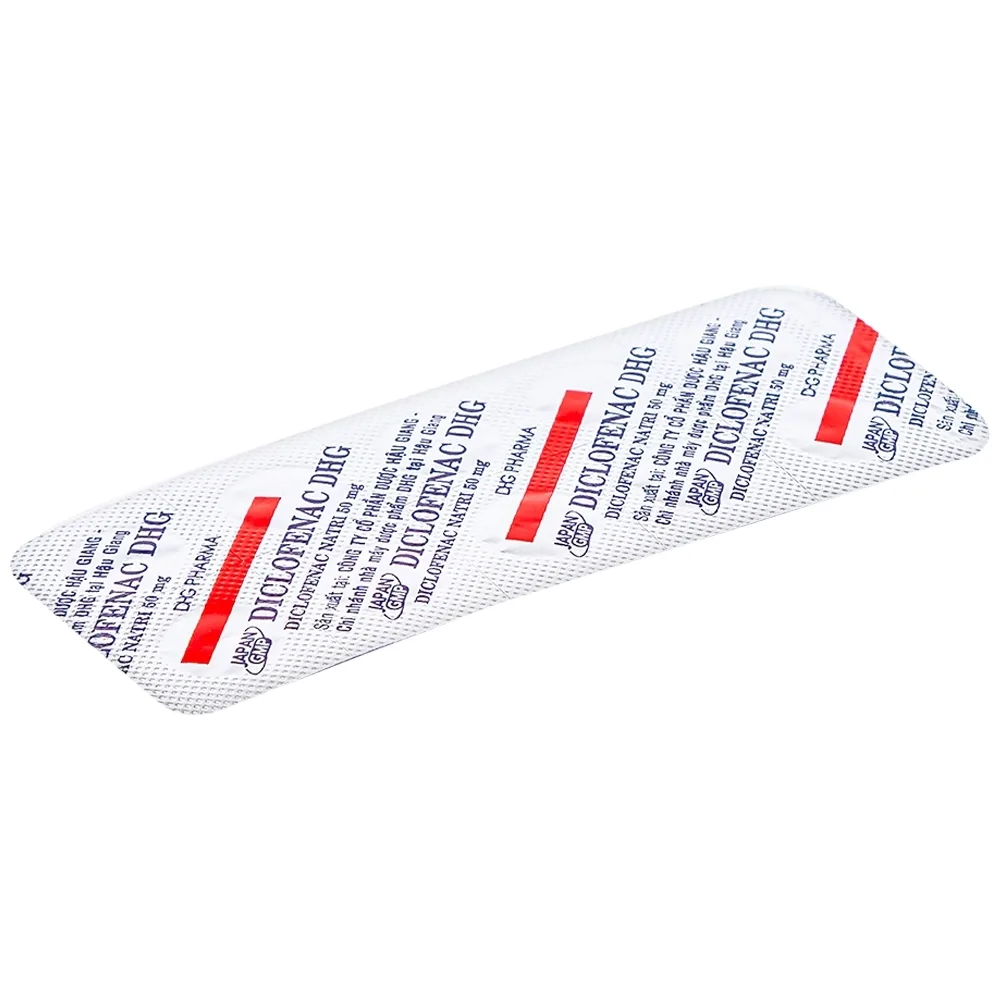 Hình ảnh Thuốc Diclofenac DHG điều trị viêm, đau trong rối loạn cơ xương khớp (10 vỉ x 10 viên)
