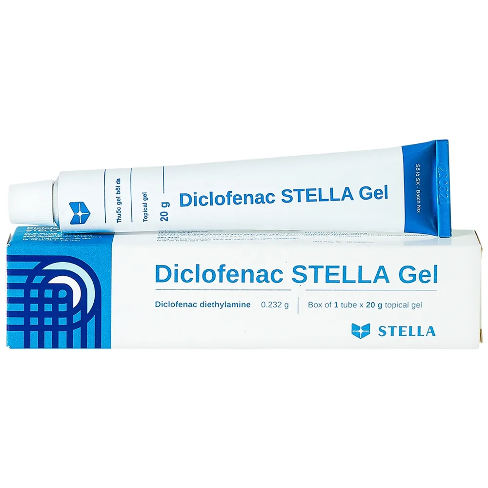 Hình ảnh Gel Diclofenac Stella (20g) giảm triệu chứng đau và viêm trong trường hợp bong gân, trật khớp, vết bầm