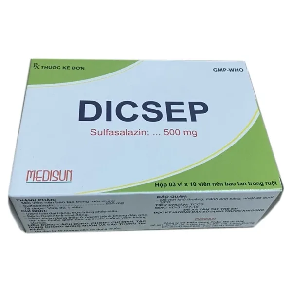 Hình ảnh Thuốc Dicsep Medisun điều trị viêm loét đại tràng, trực tràng chảy máu (3 vỉ x 10 viên)