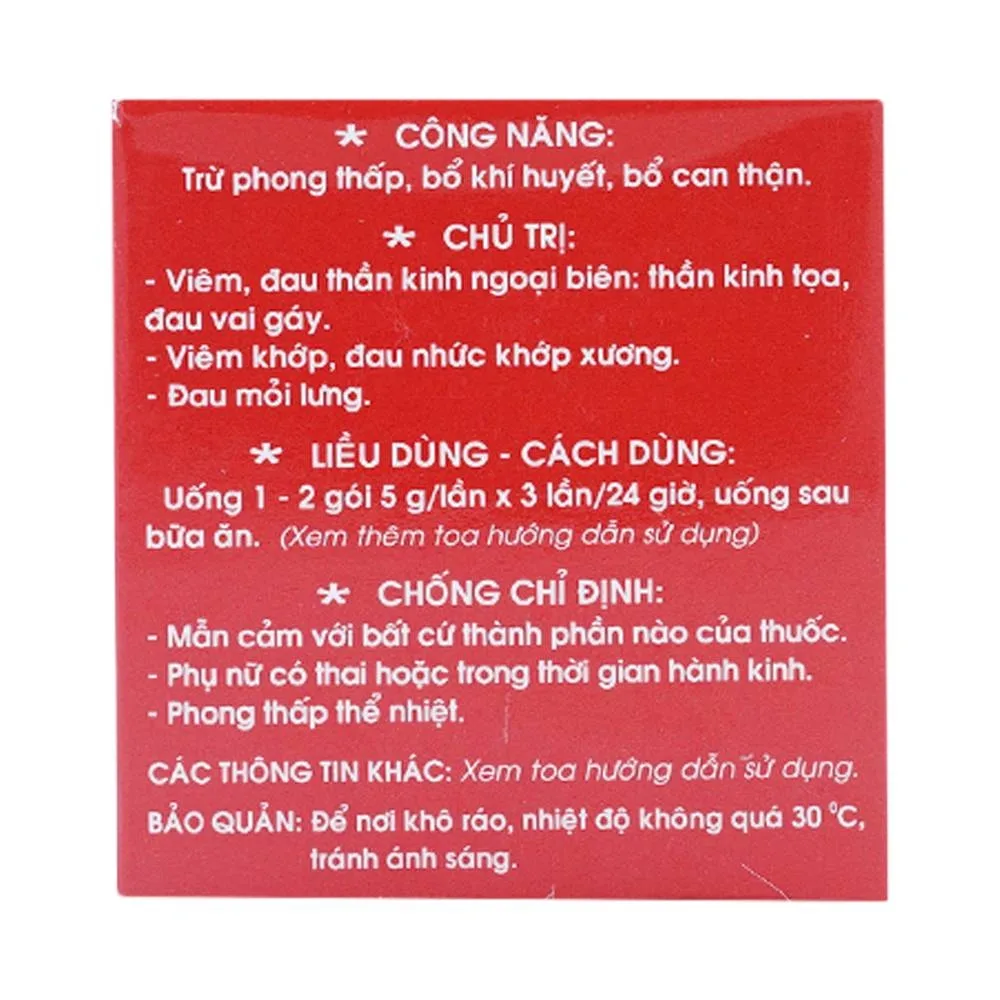Hình ảnh Thuốc Didicera trừ phong thấp, bổ khí huyết, bổ can thận (10 gói x 5g)