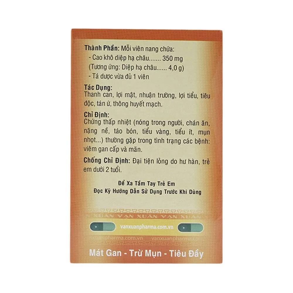 Hình ảnh Thuốc Diệp Hạ Châu V Vạn Xuân điều trị chứng thấp nhiệt trong viêm gan cấp và mãn (10 vỉ x 10 viên)