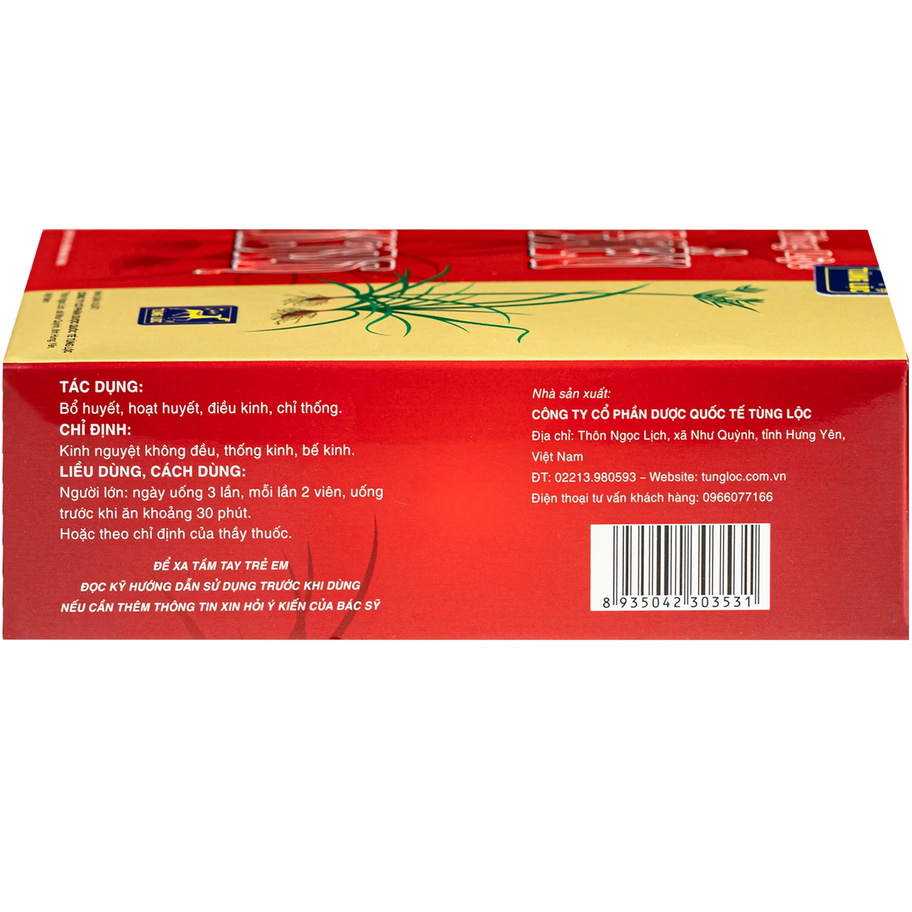 Hình ảnh Thuốc Điều kinh Tùng lộc điều trị bổ huyết, hoạt huyết, điều kinh, chỉ thống (3 vỉ x 10 viên)
