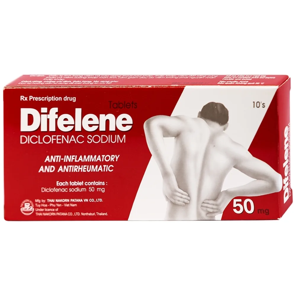 Hình ảnh Thuốc Difelene Thai Nakorn Patana điều trị viêm và các dạng thoái hoá khớp, thấp khớp (10 viên)