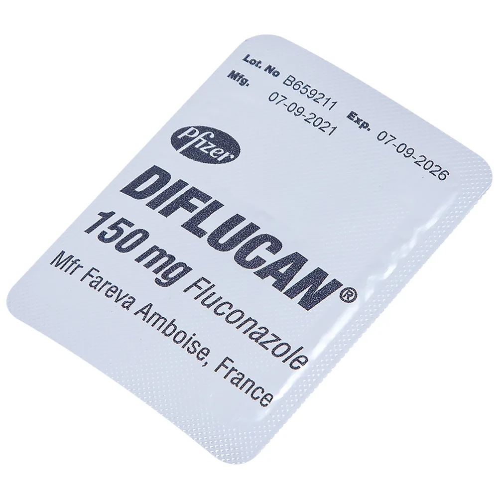 Hình ảnh Thuốc Diflucan 150mg Pfizer điều trị tình trạng nhiễm nấm (1 vỉ x 1 viên)