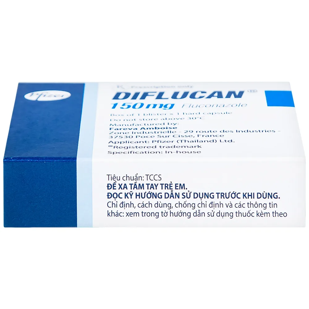 Hình ảnh Thuốc Diflucan 150mg Pfizer điều trị tình trạng nhiễm nấm (1 vỉ x 1 viên)