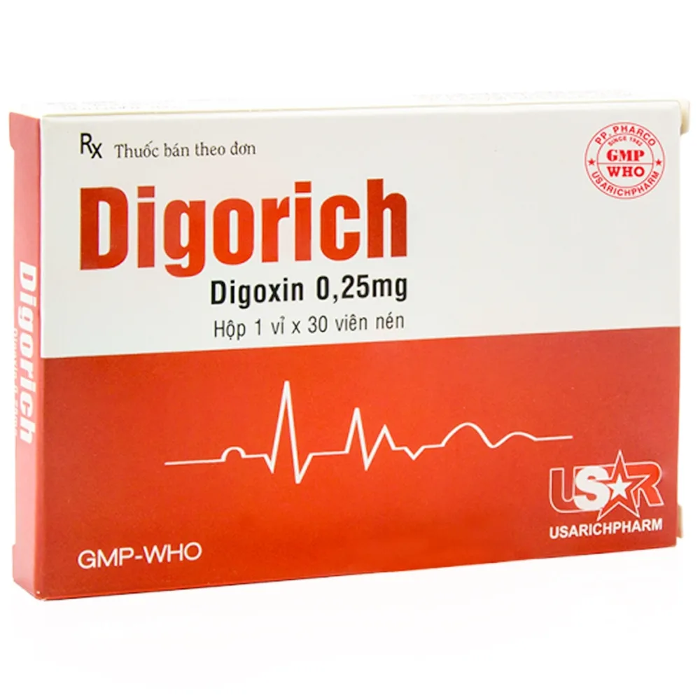 Hình ảnh Thuốc Digorich 0,25mg Usarichpharm điều trị suy tim, rung nhĩ và cuồng động nhĩ (1 vỉ x 30 viên)