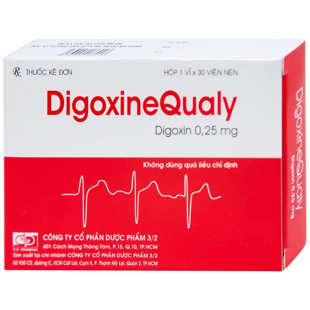 Hình ảnh Thuốc DigoxineQualy Dược 3-2 điều trị suy tim sung huyết, rung nhỉ (1 vỉ x 30 viên)