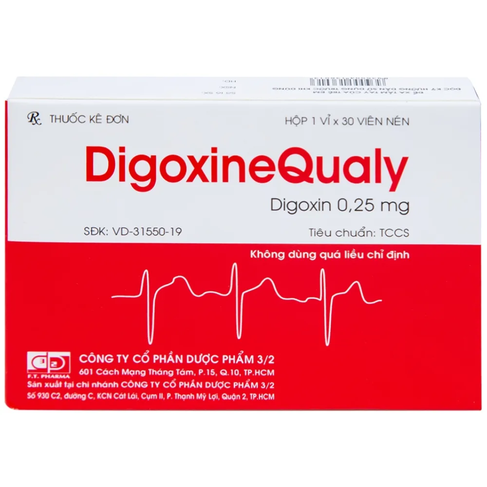 Hình ảnh Thuốc DigoxineQualy Dược 3-2 điều trị suy tim sung huyết, rung nhỉ (1 vỉ x 30 viên)