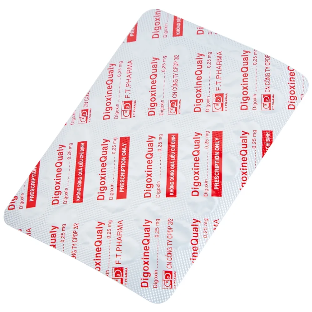 Hình ảnh Thuốc DigoxineQualy Dược 3-2 điều trị suy tim sung huyết, rung nhỉ (1 vỉ x 30 viên)
