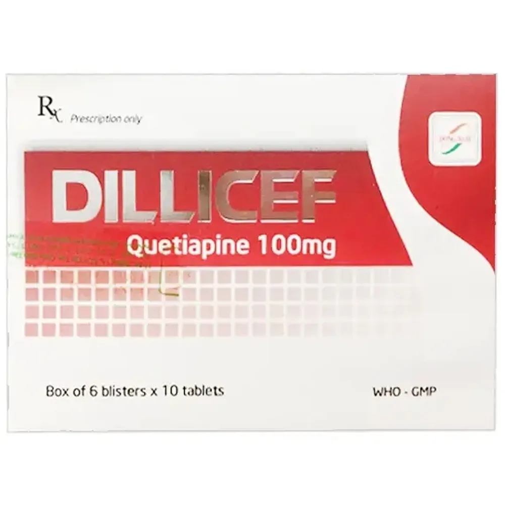 Hình ảnh Thuốc Dillicef 100mg Đông Nam điều trị tâm thần phân liệt, điều trị các cơn hưng cảm (6 vỉ x 10 viên)