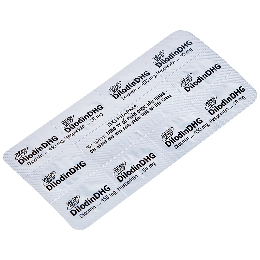 Hình ảnh Thuốc DilodinDHG điều trị các triệu chứng liên quan đến cơn trĩ cấp và bệnh trĩ mạn (5 vỉ x 10 viên)
