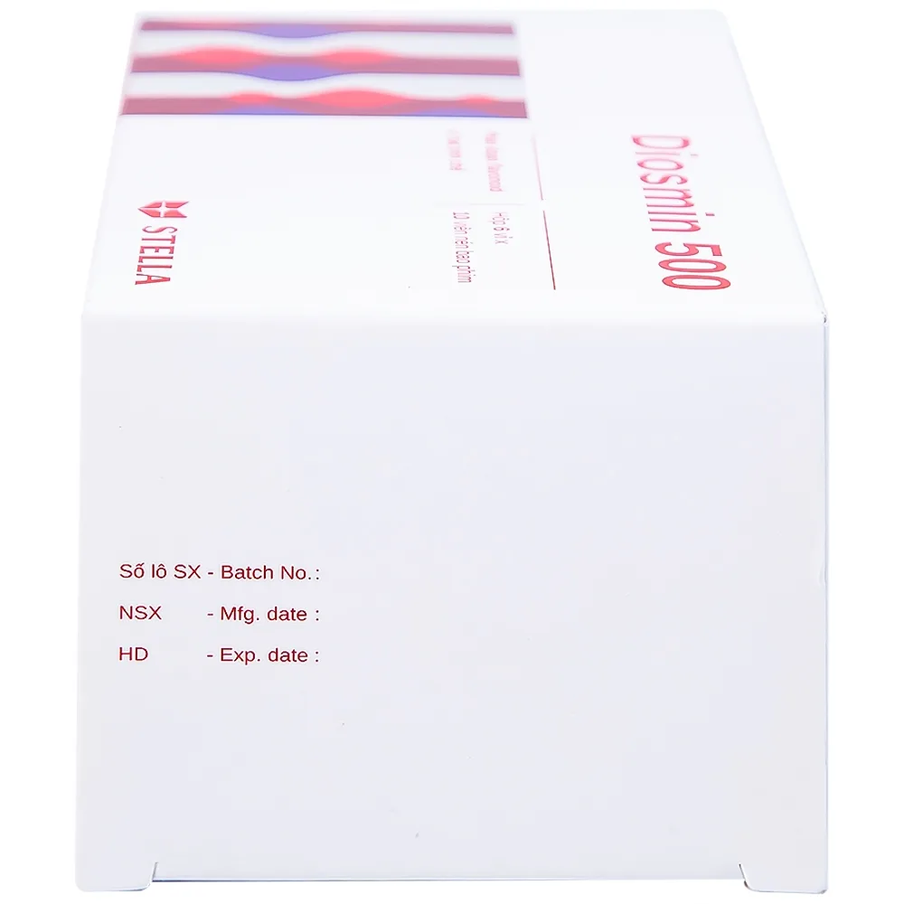 Hình ảnh Thuốc Diosmin 500 Stella điều trị triệu chứng liên quan đến suy tĩnh mạch - mạch bạch huyết (6 vỉ x 10 viên)