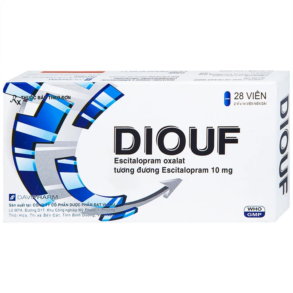 Hình ảnh Thuốc Diouf Davipharm điều trị trầm cảm nặng, rối loạn hoảng loạn (2 vỉ x 14 viên)