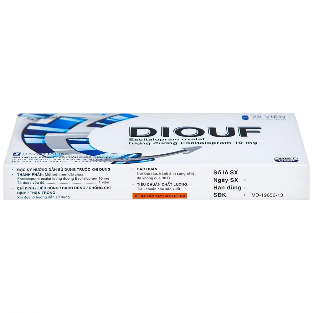 Hình ảnh Thuốc Diouf Davipharm điều trị trầm cảm nặng, rối loạn hoảng loạn (2 vỉ x 14 viên)