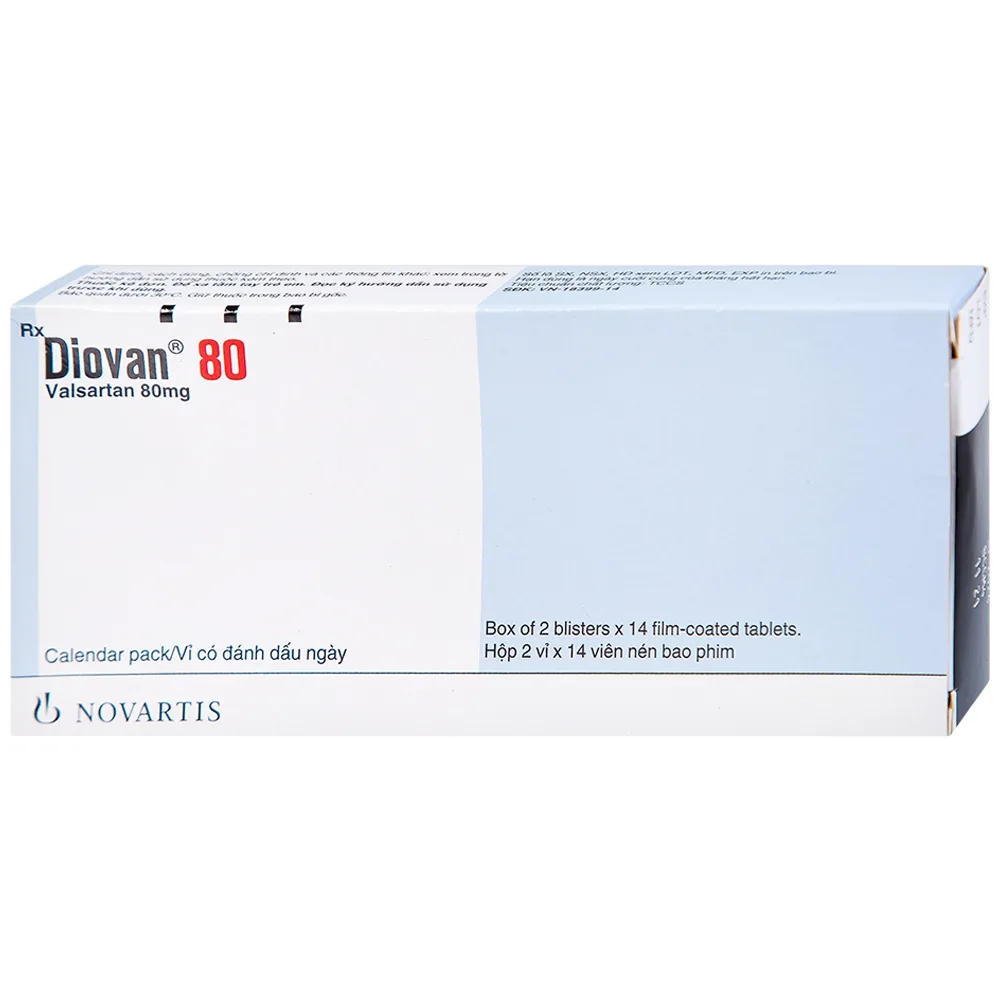 Hình ảnh Thuốc Diovan 80 Novartis điều trị bệnh tăng huyết áp, suy tim (2 vỉ x 14 viên)