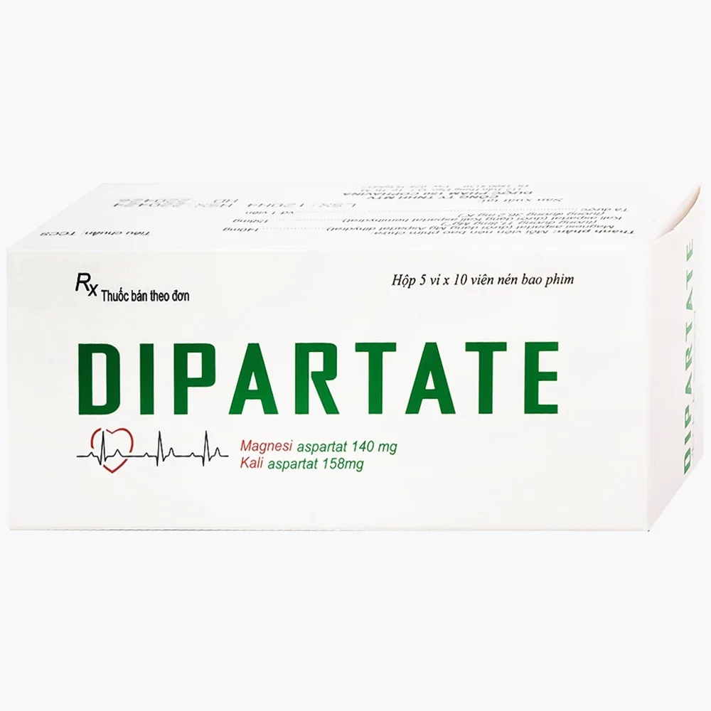 Hình ảnh Thuốc Dipartate Cophavina bổ sung magnesi và kali, hỗ trợ điều trị suy tim, sau nhồi máu cơ tim (5 vỉ x 10 viên)