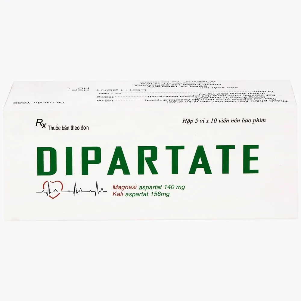 Hình ảnh Thuốc Dipartate Cophavina bổ sung magnesi và kali, hỗ trợ điều trị suy tim, sau nhồi máu cơ tim (5 vỉ x 10 viên)