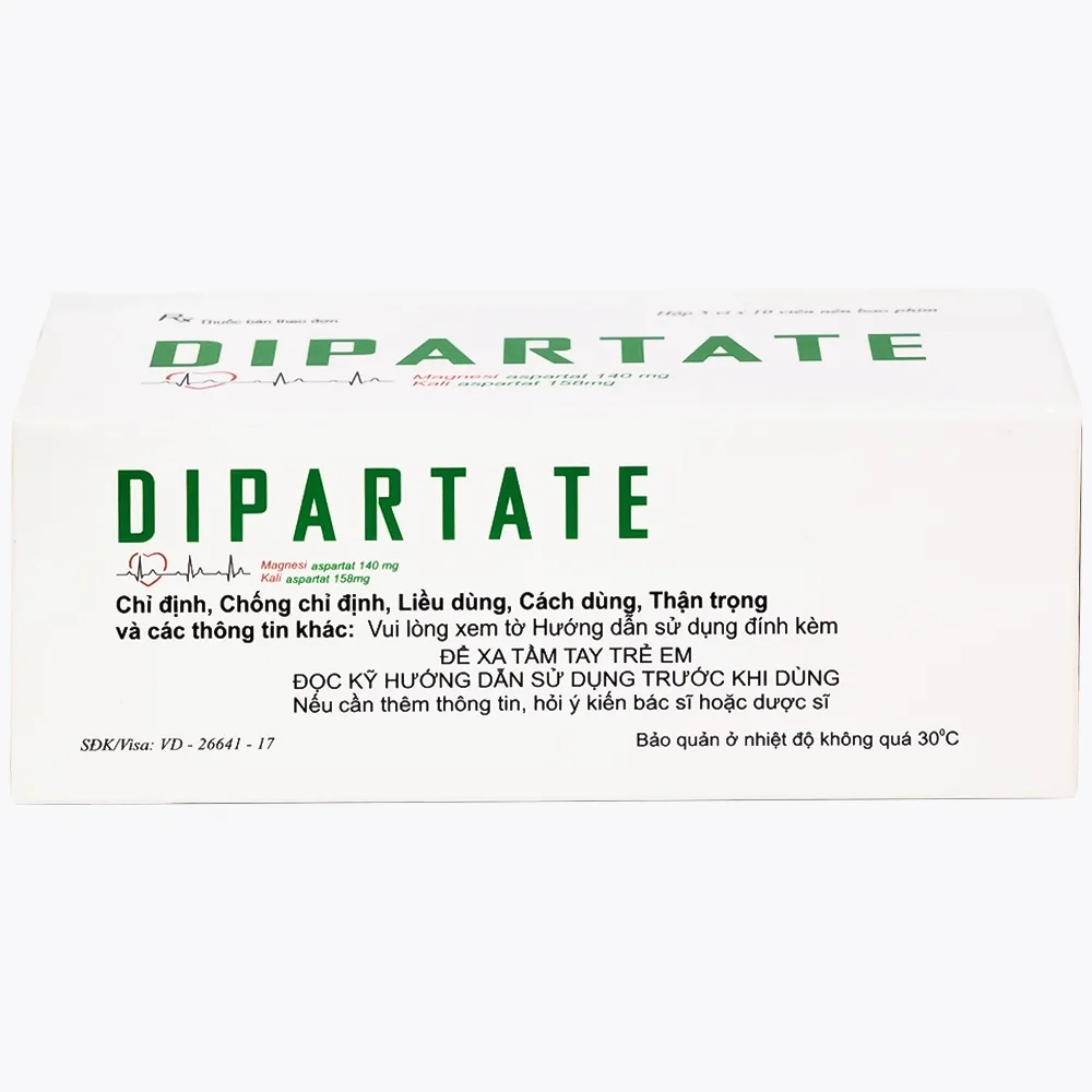 Hình ảnh Thuốc Dipartate Cophavina bổ sung magnesi và kali, hỗ trợ điều trị suy tim, sau nhồi máu cơ tim (5 vỉ x 10 viên)
