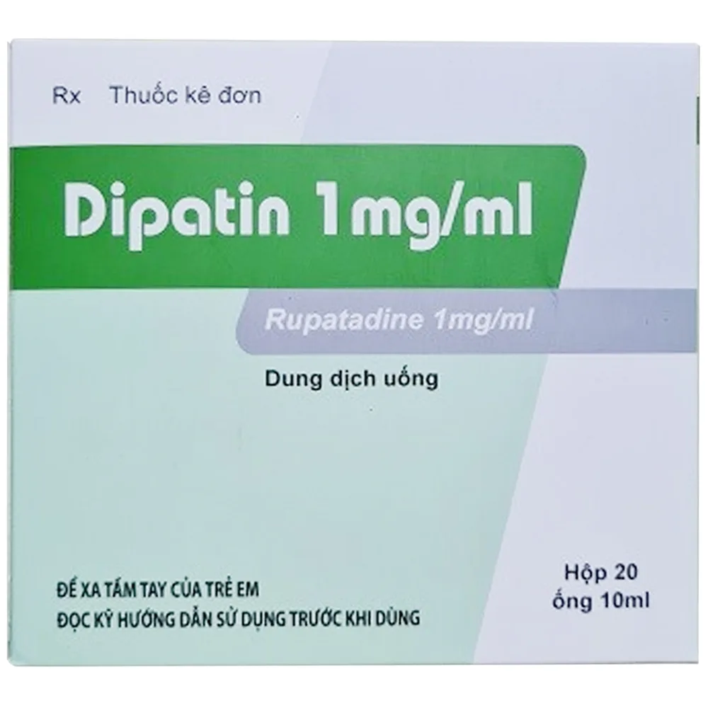 Hình ảnh Dung dịch uống Dipatin 1mg/ml Hà Nam điều trị triệu chứng viêm mũi dị ứng và bệnh mày đay (20 ống x 10ml)