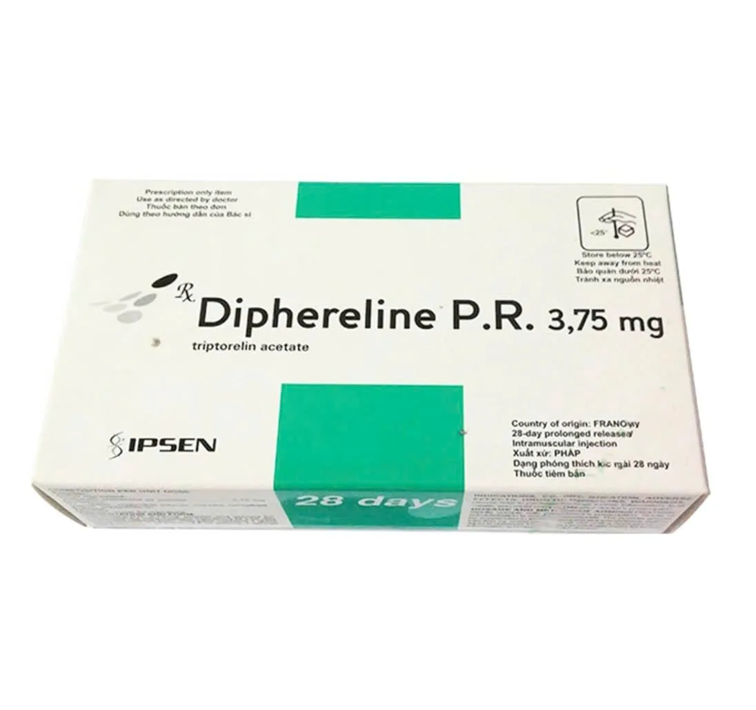 Hình ảnh Thuốc Diphereline P.R. 3,75mg Ipsen điều trị ung thư tuyến tiền liệt, dậy thì sớm, lạc nội mạc tử cung