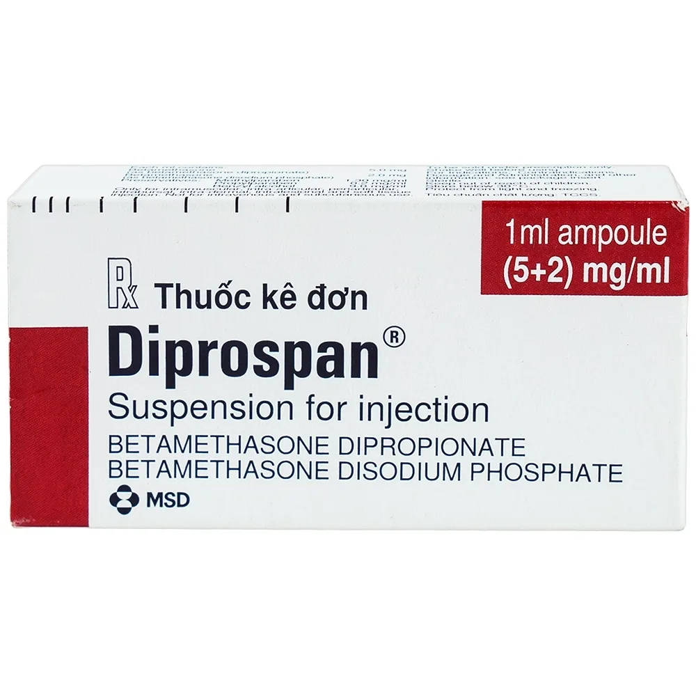 Hình ảnh Thuốc tiêm Diprospan Injection (5+2)mg/ml Merck điều trị các bệnh cơ xương và mô mềm, dị ứng (1 ống x 1ml)