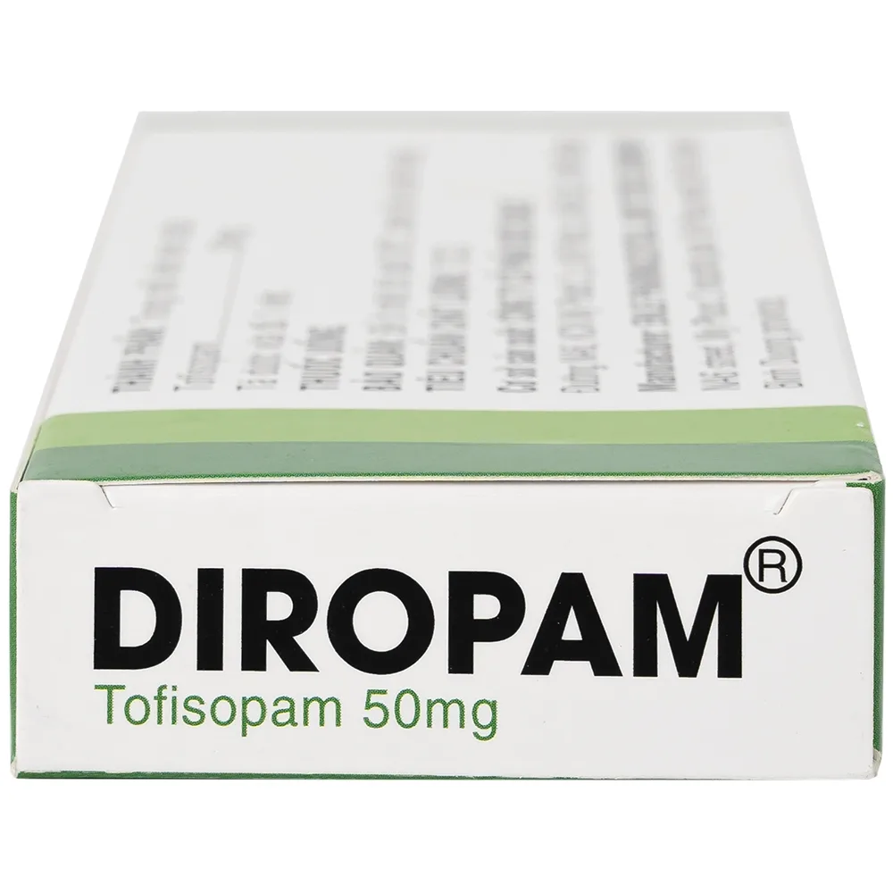 Hình ảnh Thuốc Diropam 50mg Enlie điều trị triệu chứng đau thắt ngực giả, tiền mê sảng (2 vỉ x 10 viên)