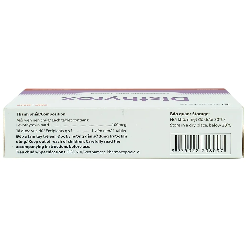 Hình ảnh Thuốc Disthyrox Hà Tây điều trị thay thế hoặc bổ sung cho hội chứng suy giáp (100 viên)