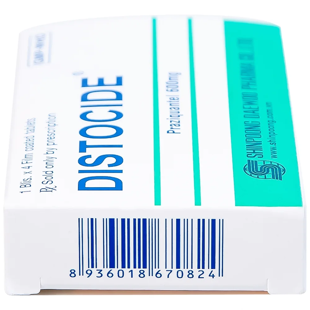 Hình ảnh Thuốc Distocide Shinpoong Daewoo điều trị sán máng, sán lá gan nhỏ (1 vỉ x 4 viên)