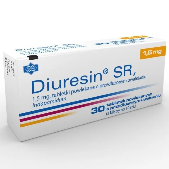 Hình ảnh Thuốc Diuresin SR 1.5mg Polfarmex điều trị tăng huyết áp (3 vỉ x 10 viên)