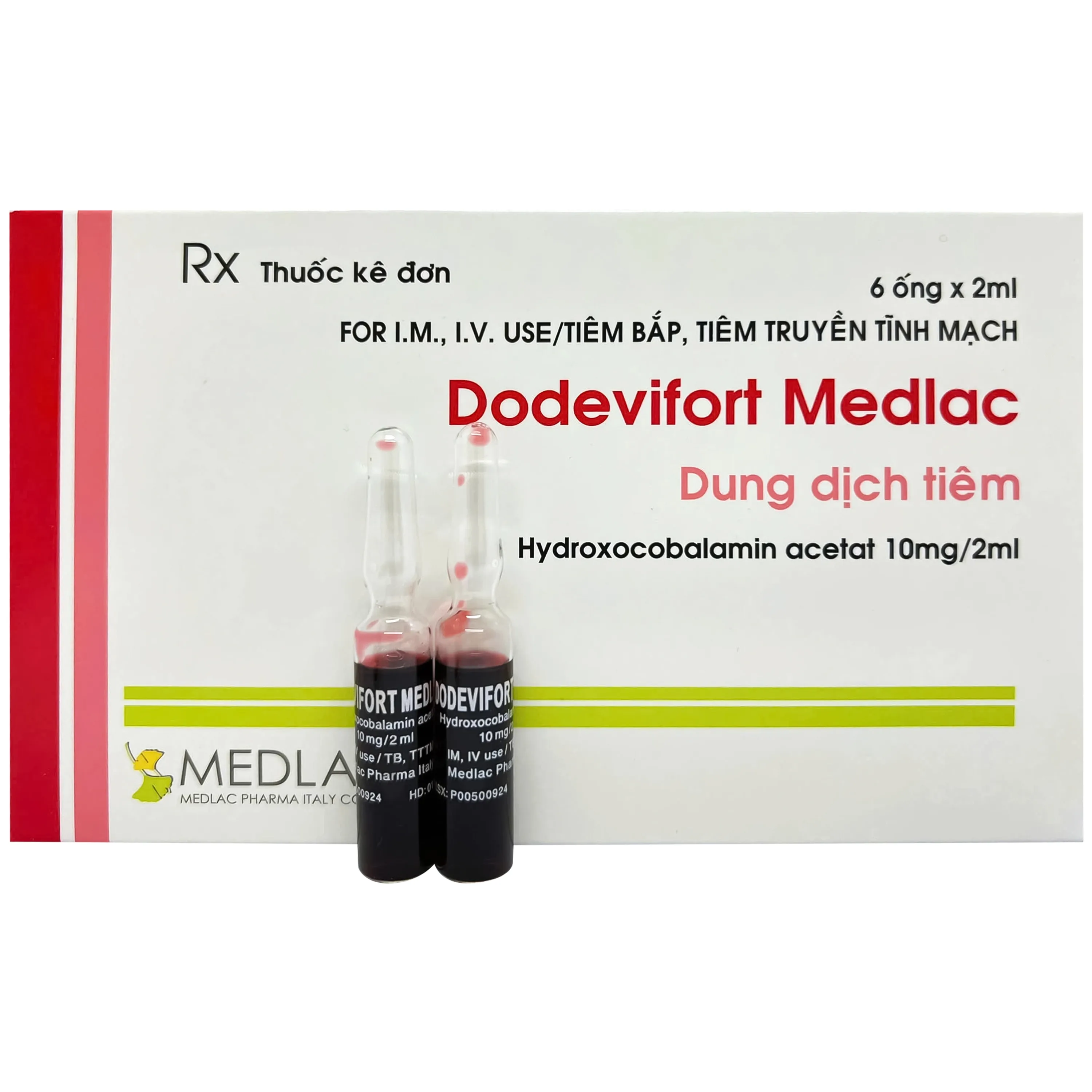 Hình ảnh Thuốc tiêm Dodevifort Medlac 10mg/2ml điều trị các bệnh đau thần kinh (6 ống)