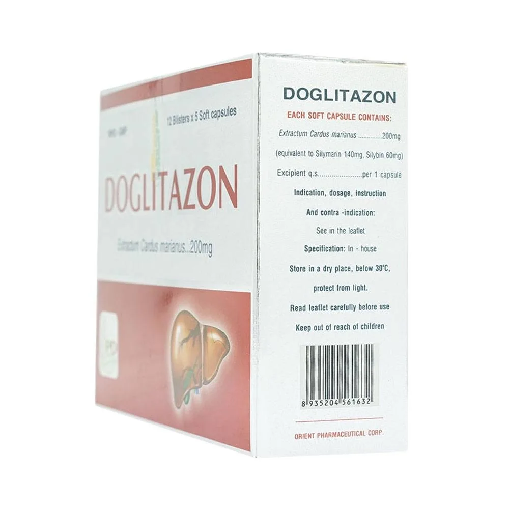 Hình ảnh Thuốc Doglitazon 200mg Phương Đông điều trị rối loạn tiêu hóa, giải độc gan (12 vỉ x 5 viên)