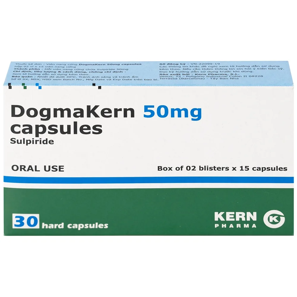 Hình ảnh Thuốc DogmaKern 50mg capsules điều trị tâm thần phân liệt cấp và mạn tính (2 vỉ x 15 viên)