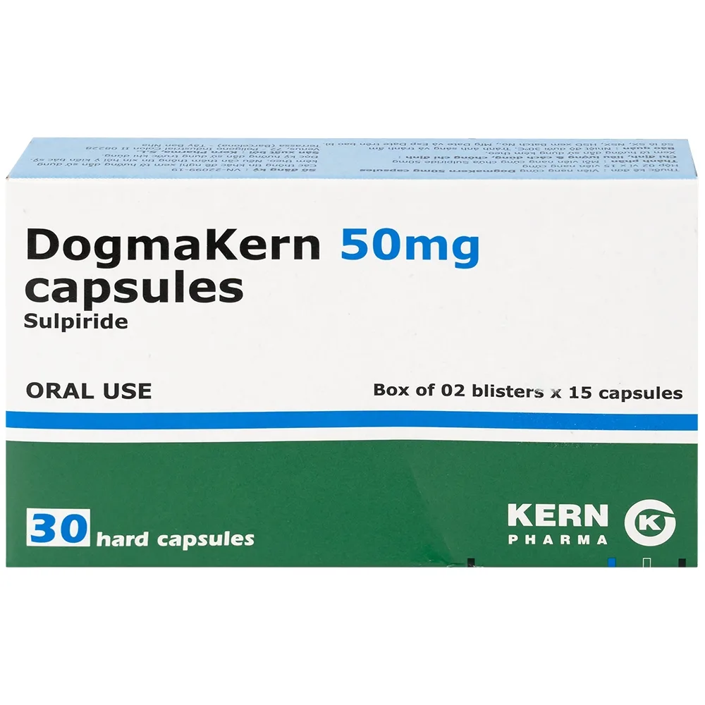 Hình ảnh Thuốc DogmaKern 50mg capsules điều trị tâm thần phân liệt cấp và mạn tính (2 vỉ x 15 viên)