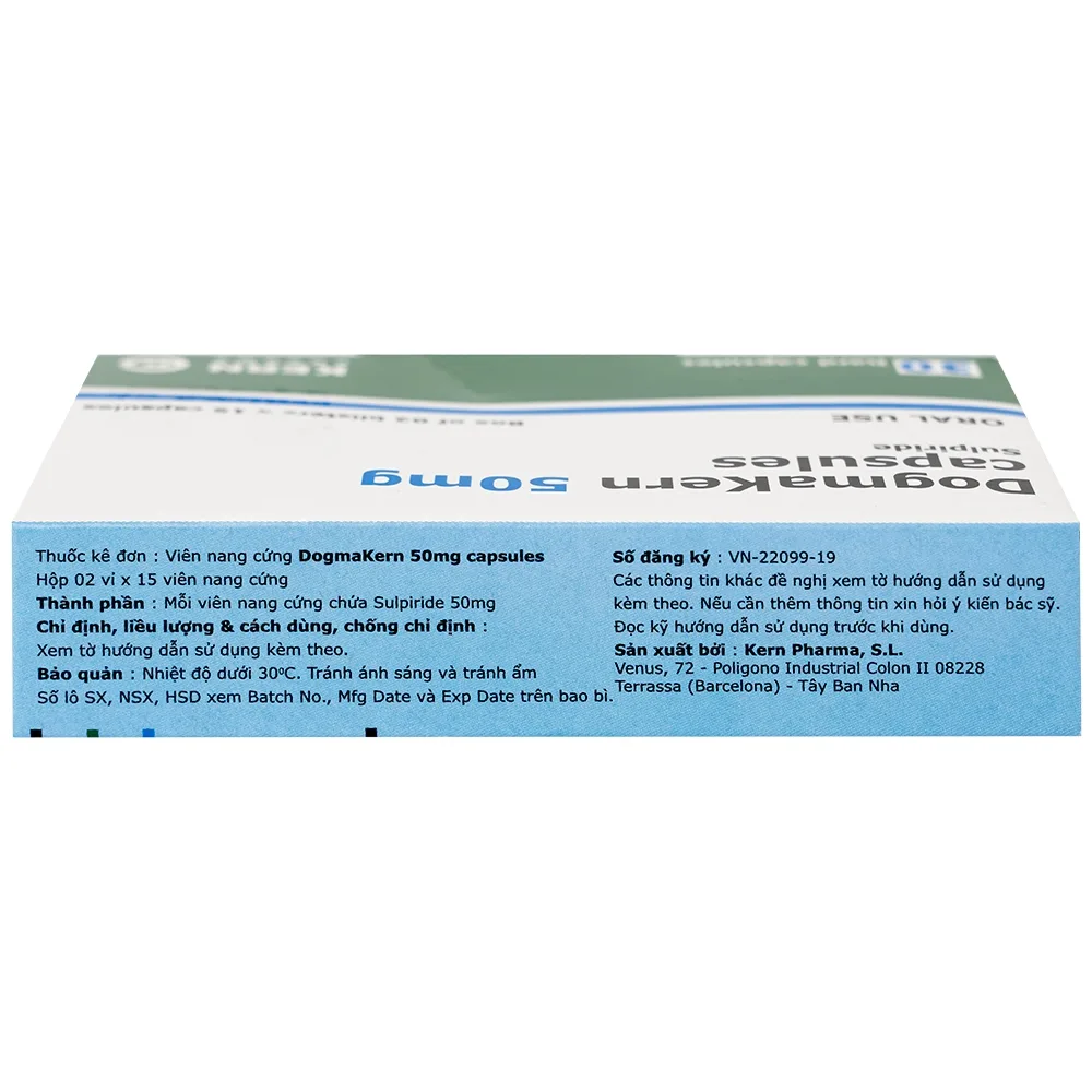 Hình ảnh Thuốc DogmaKern 50mg capsules điều trị tâm thần phân liệt cấp và mạn tính (2 vỉ x 15 viên)