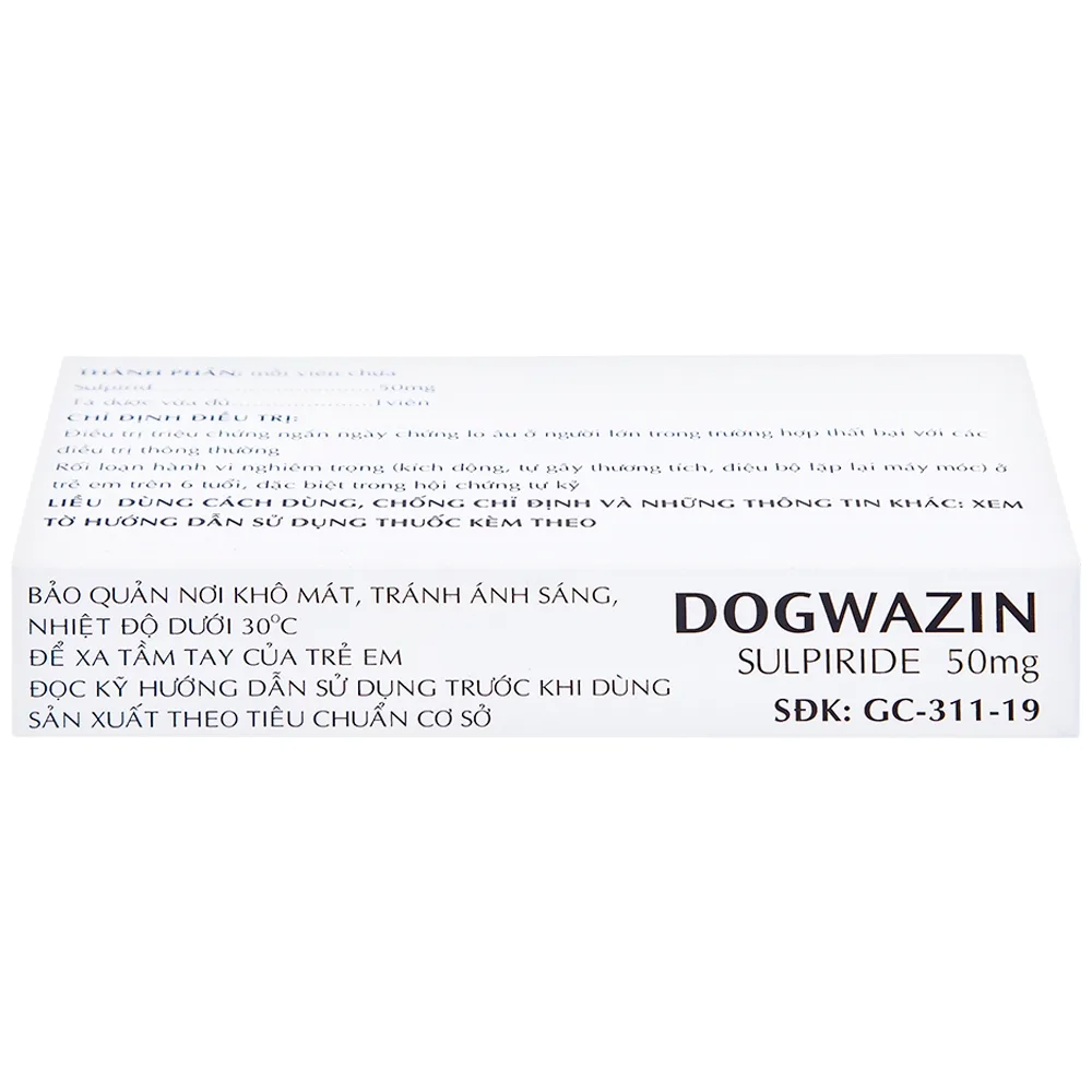 Hình ảnh Thuốc Dogwazin Thành Nam điều trị các triệu chứng lo âu, rối loạn hành vi nặng (3 vỉ x 10 viên)