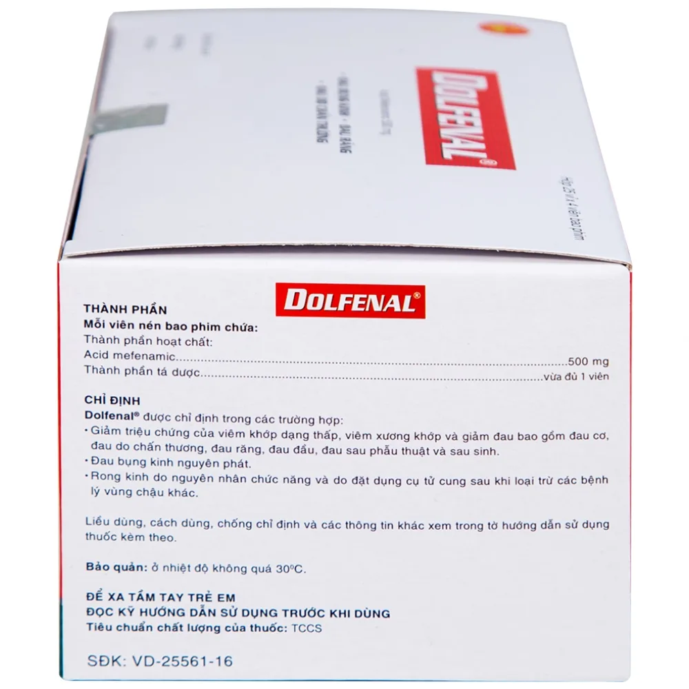 Hình ảnh Thuốc Dolfenal United giảm đau bụng kinh, đau răng, đau do chấn thương (25 vỉ x 4 viên)