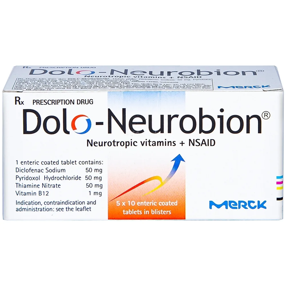 Hình ảnh Thuốc Dolo-Neurobion Merck giảm đau khớp, phong thấp (5 vỉ x 10 viên)