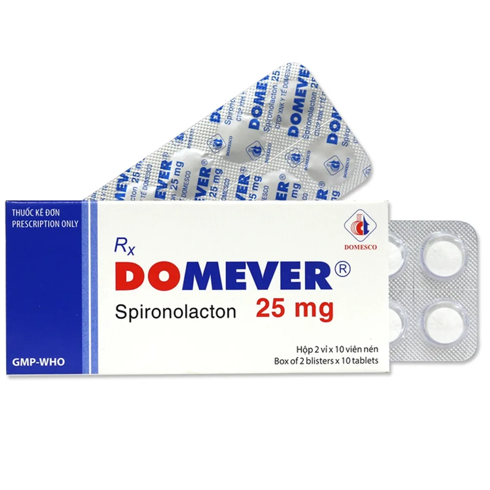 Hình ảnh Thuốc Domever 25mg Domesco điều trị suy tim sung huyết (2 vỉ x 10 viên)