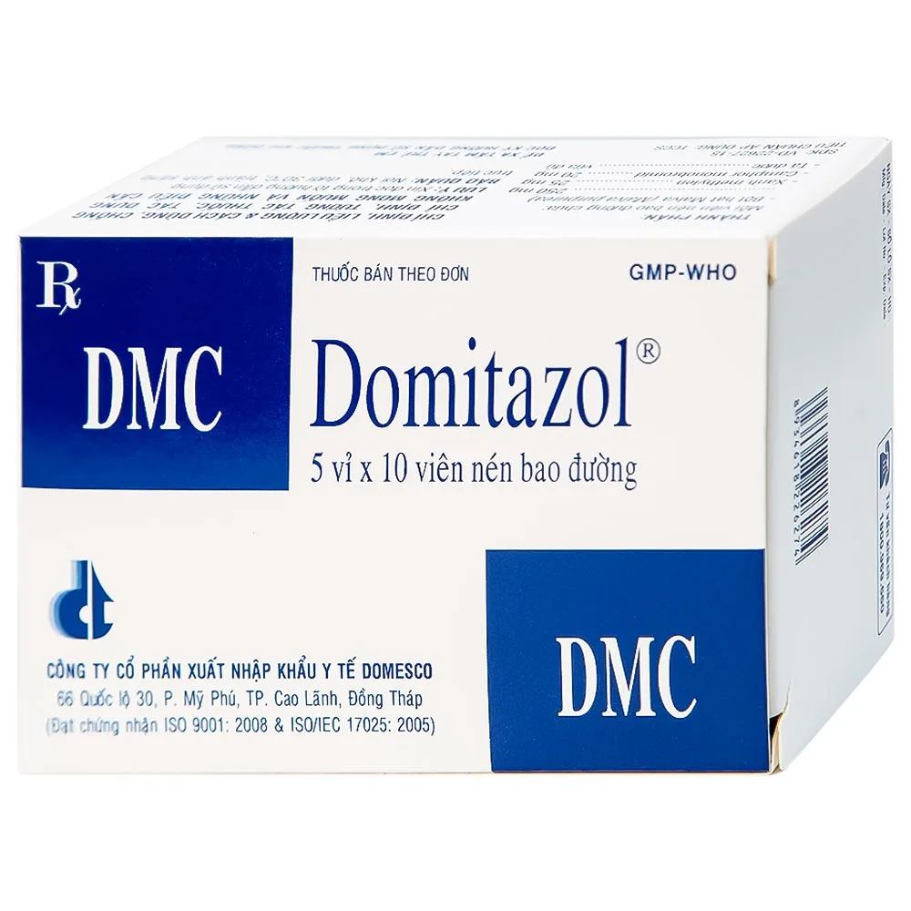 Hình ảnh Thuốc Domitazol Domesco điều trị nhiễm trùng đường tiết niệu (5 vỉ x 10 viên)