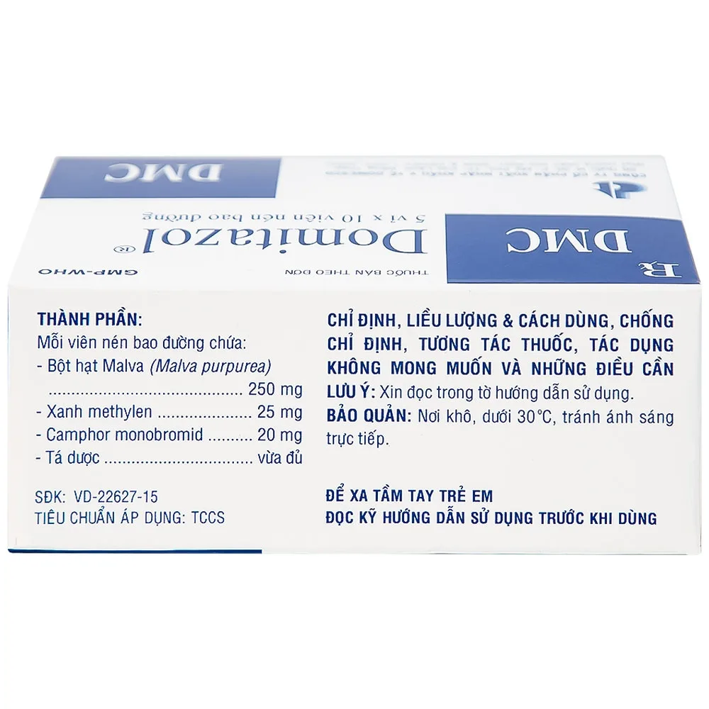 Hình ảnh Thuốc Domitazol Domesco điều trị nhiễm trùng đường tiết niệu (5 vỉ x 10 viên)