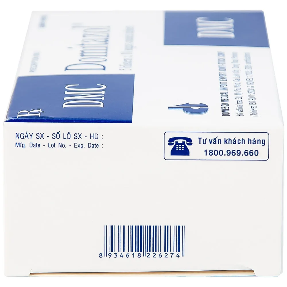 Hình ảnh Thuốc Domitazol Domesco điều trị nhiễm trùng đường tiết niệu (5 vỉ x 10 viên)