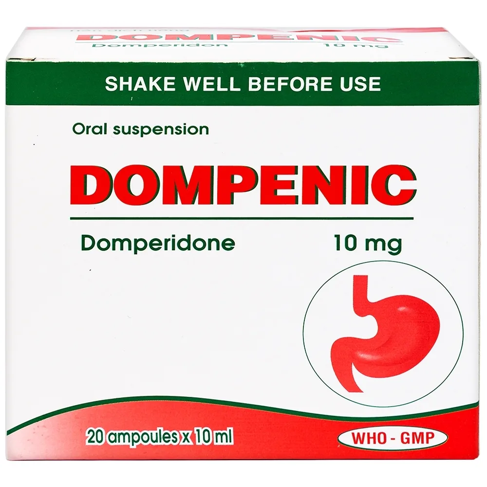 Hình ảnh Hỗn dịch uống Dompenic 10mg/10ml điều trị chứng nôn, buồn nôn (20 ống x 10ml)