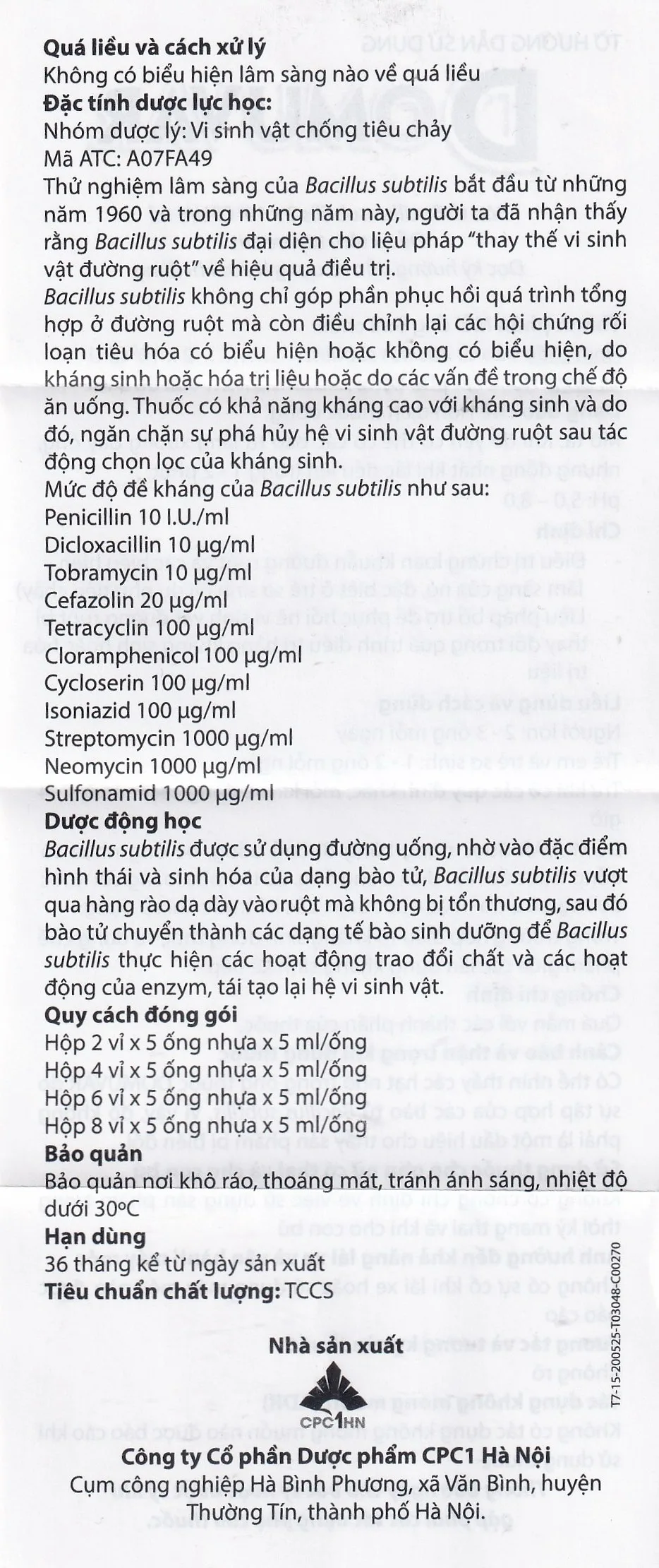 Hình ảnh Thuốc Domuvar CPC1 điều trị và phòng ngừa rối loạn hệ vi sinh vật đường ruột (8 vỉ x 5 ống)