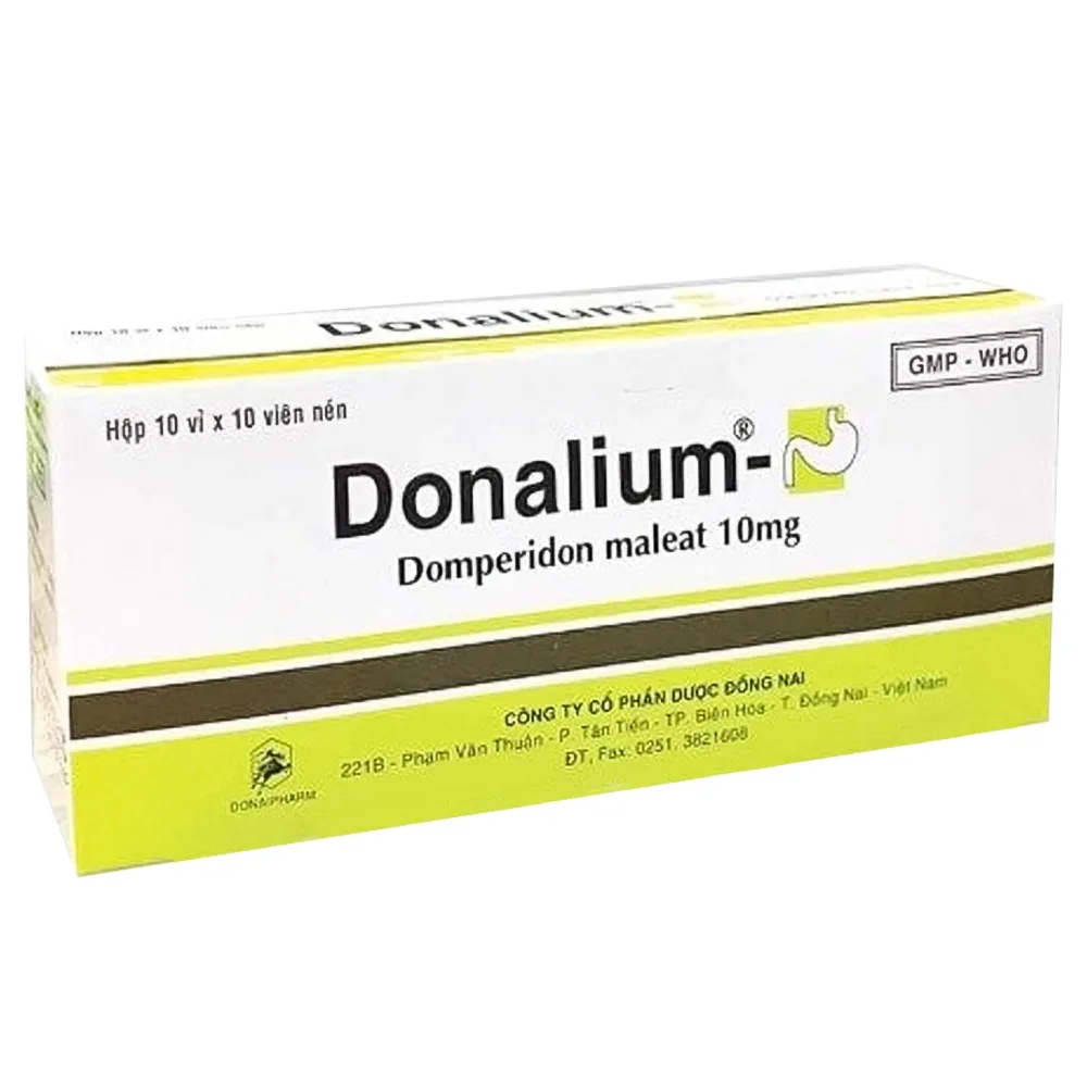 Hình ảnh Thuốc Donalium- Đồng Nai điều trị ngắn hạn triệu chứng buồn nôn và nôn nặng (10 vỉ x 10 viên)