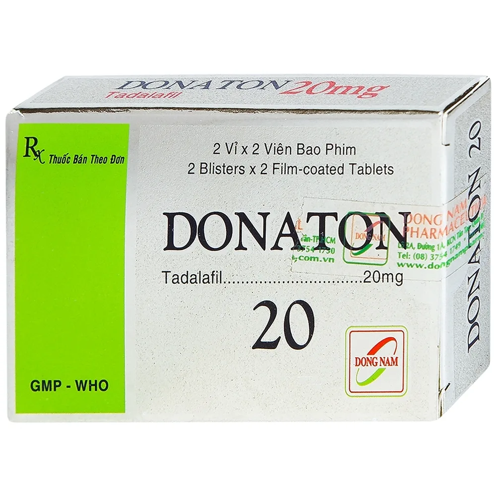 Hình ảnh Thuốc Donaton 20 Đông Nam điều trị rối loạn chức năng cương cứng dương vật (2 vỉ x 2 viên)