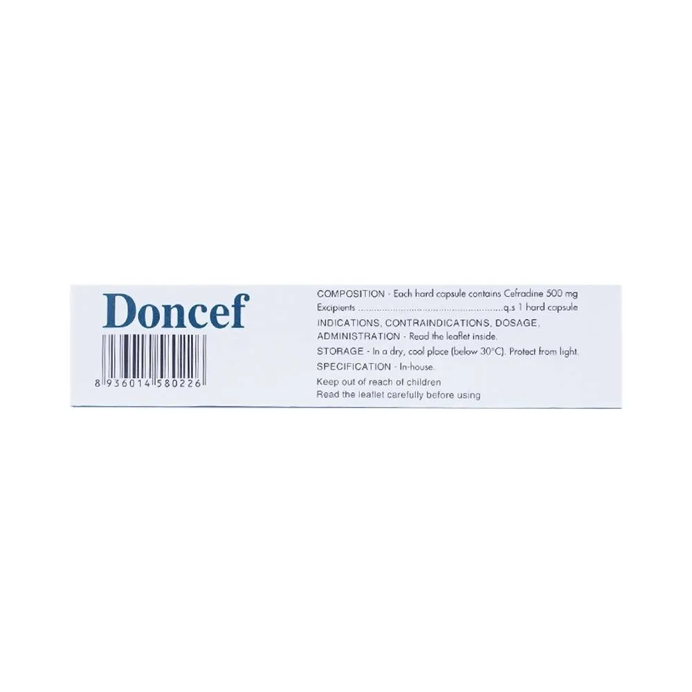 Hình ảnh Thuốc Doncef Pymepharco điều trị nhiễm khuẩn (3 vỉ x 10 viên)