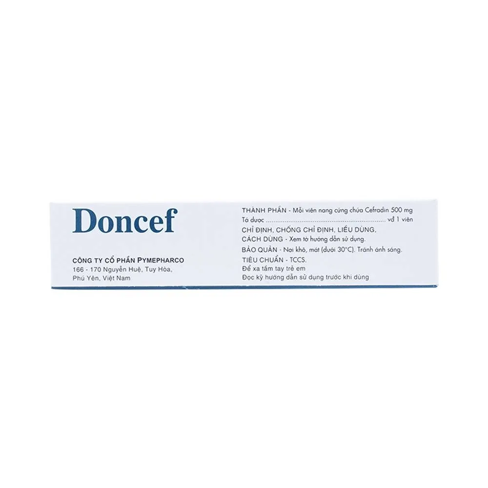 Hình ảnh Thuốc Doncef Pymepharco điều trị nhiễm khuẩn (3 vỉ x 10 viên)