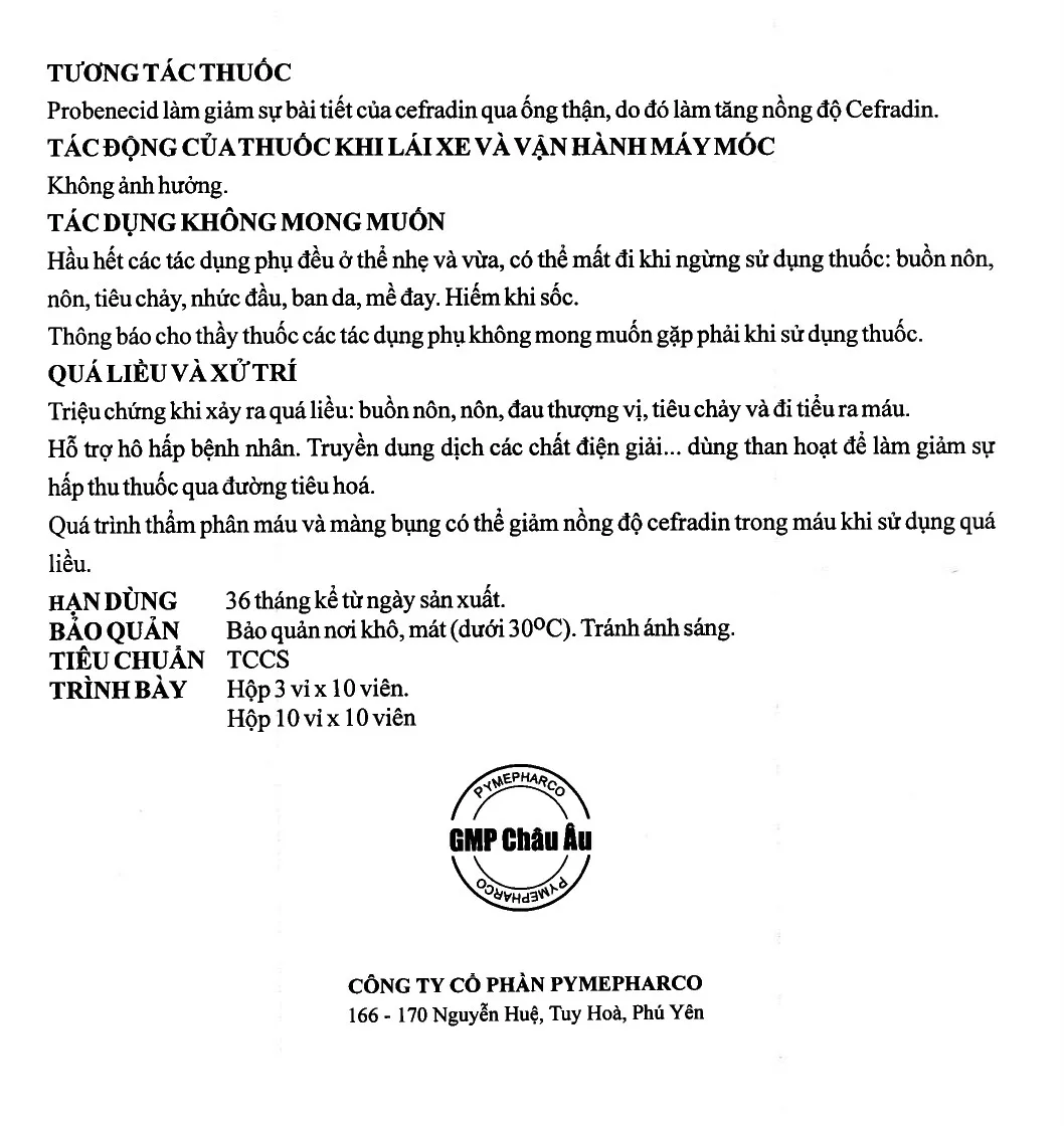 Hình ảnh Thuốc Doncef Pymepharco điều trị nhiễm khuẩn (3 vỉ x 10 viên)
