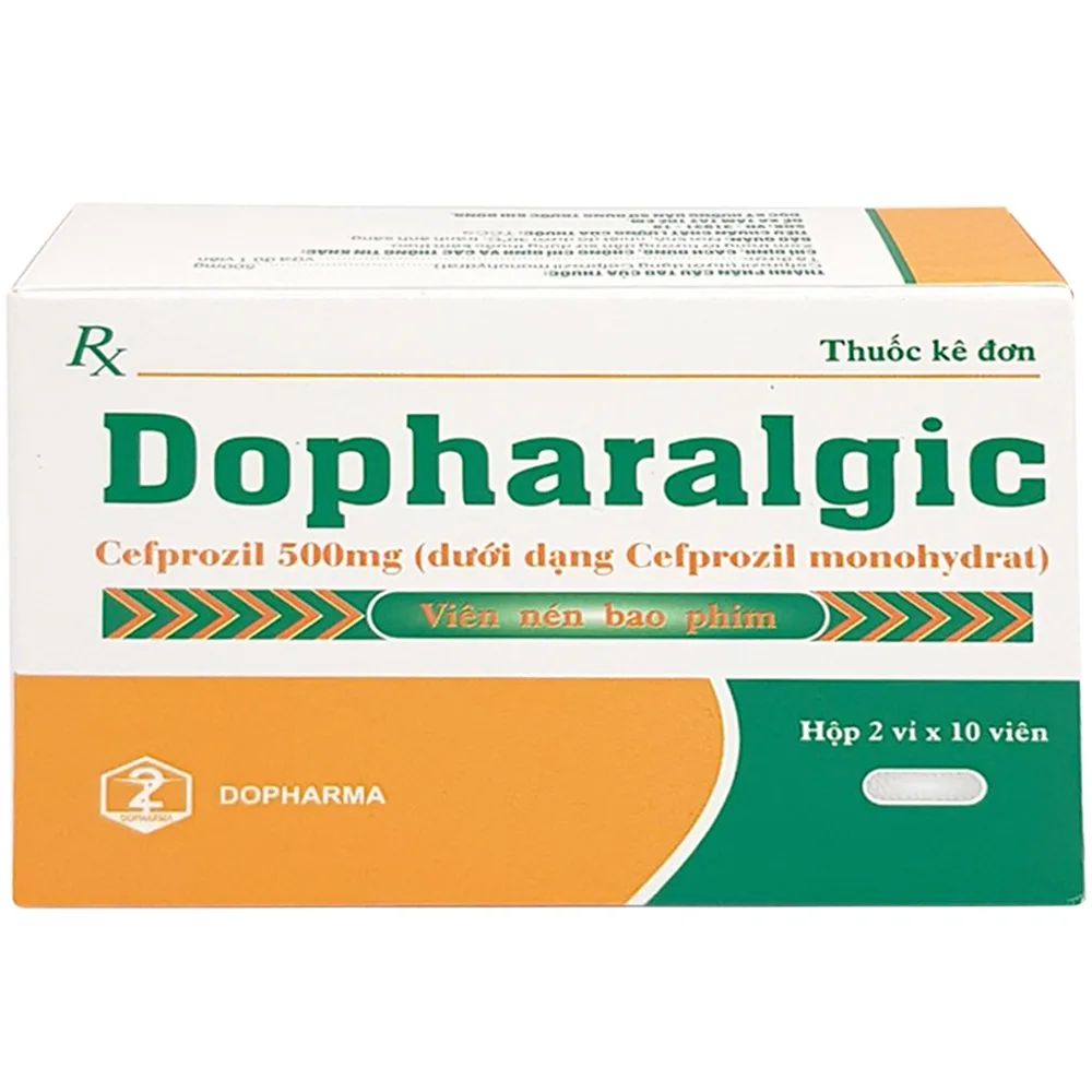 Hình ảnh Thuốc Dopharalgic 500mg Dopharma điều trị các nhiễm khuẩn ở mức độ nhẹ và vừa (2 vỉ x 10 viên)